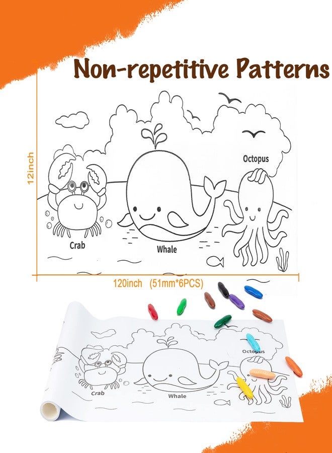 YPLUS Peanut Crayons Set for Kids, Art Case with 12 Colors Crayons and Wall Sticker Paper Rolls, Non-Toxic Toddler Coloring Supplies Stocking Stuffers for Kids Toddler - Image 4